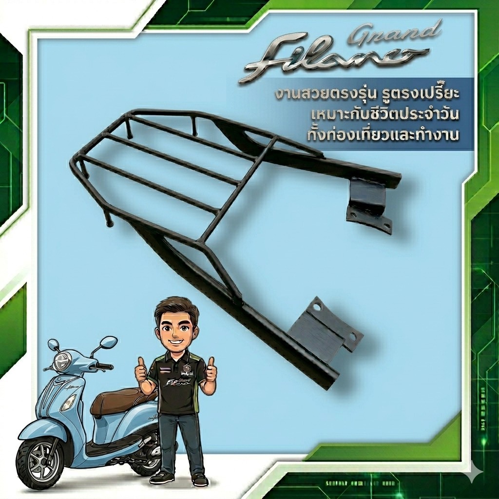 ตะแกรงท้าย Yamaha Grand Filano ทุกปี grand filano hybrid 2016-2025 GF-02 ( ไม่มีจับหลัง ) (CT-03) 😎A😎