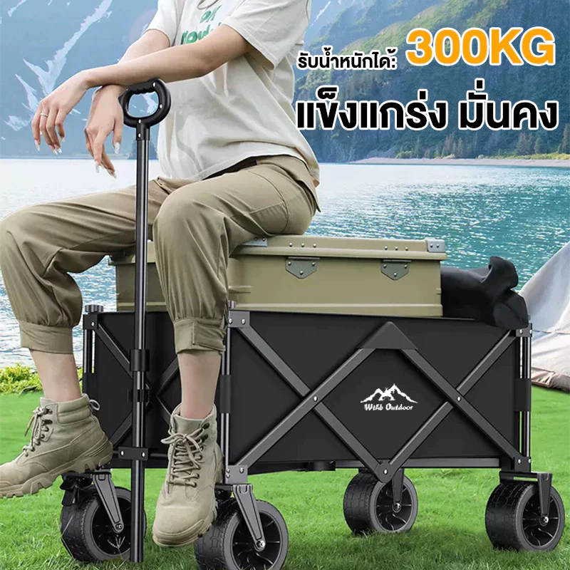 WTHB รถเข็นแคมป์ปิ้ง พับได้ รับน้ำหนัก 300kg ล้อใหญ่10นิ้ว ลูกปืนยางตัน พร้อมล็อค แบบพกพา thumbnail 9