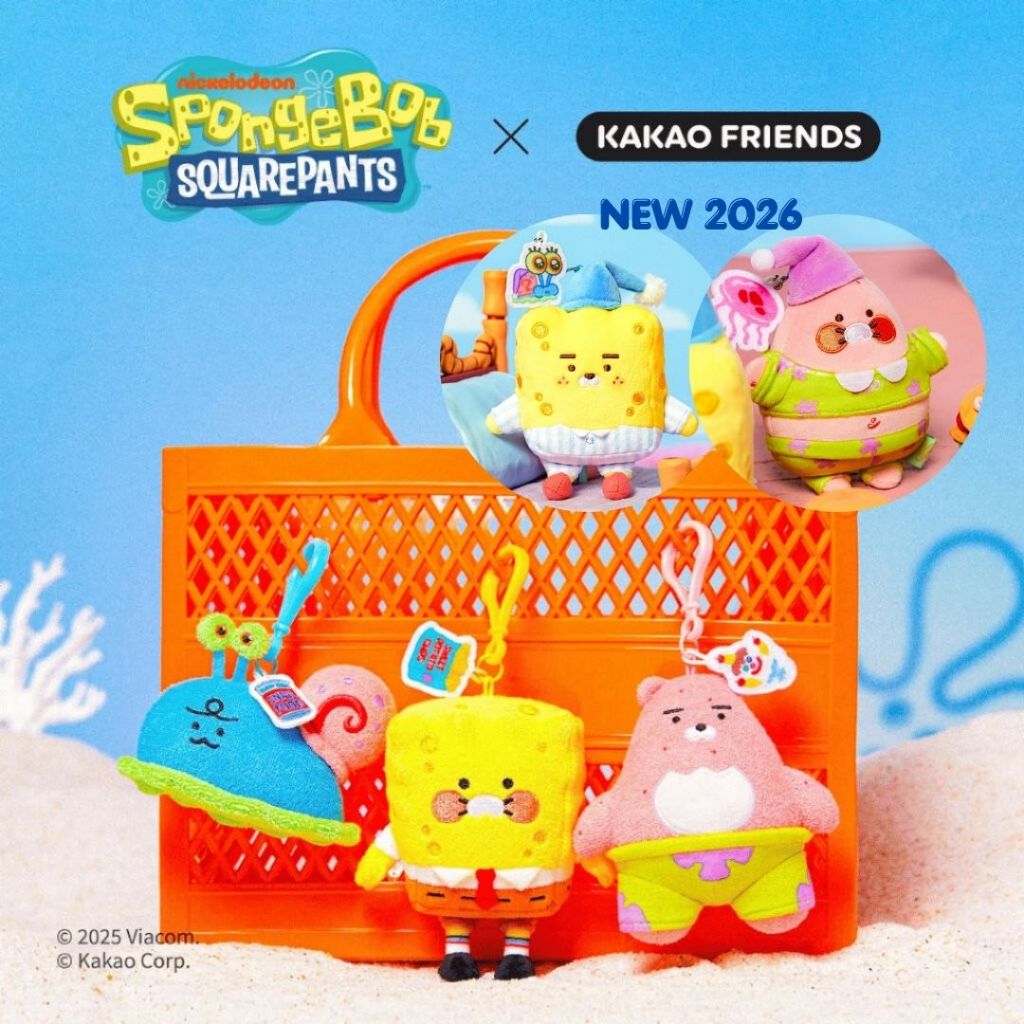 🧽พร้อมส่ง🌴SpongeBob x Kakao Friends Keyring Doll พวงกุญแจ Ryan / Choonsik / Jordy