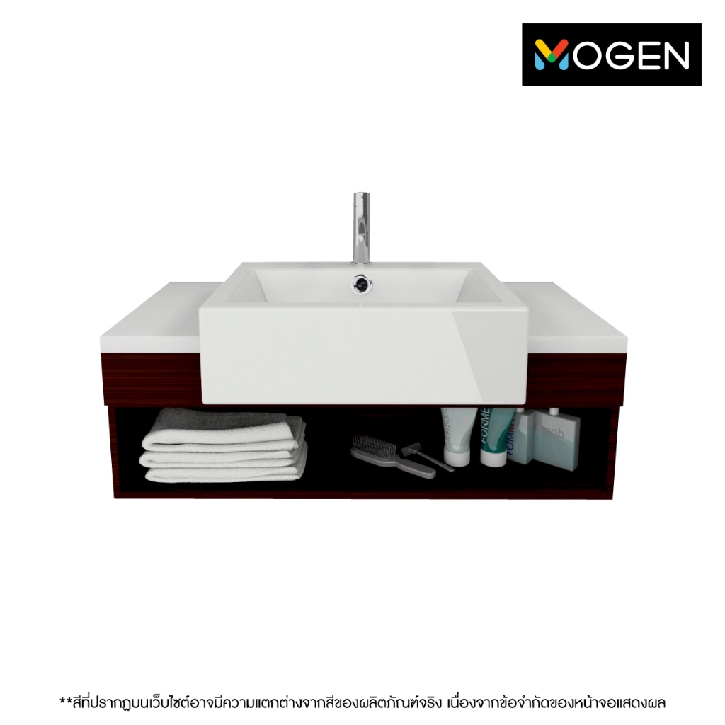 MOGEN อ่างล้างหน้าพร้อมตู้เฟอร์นิเจอร์ ขนาด 90 ซม. สีลายไม้เข้ม รุ่น LF15090C-N