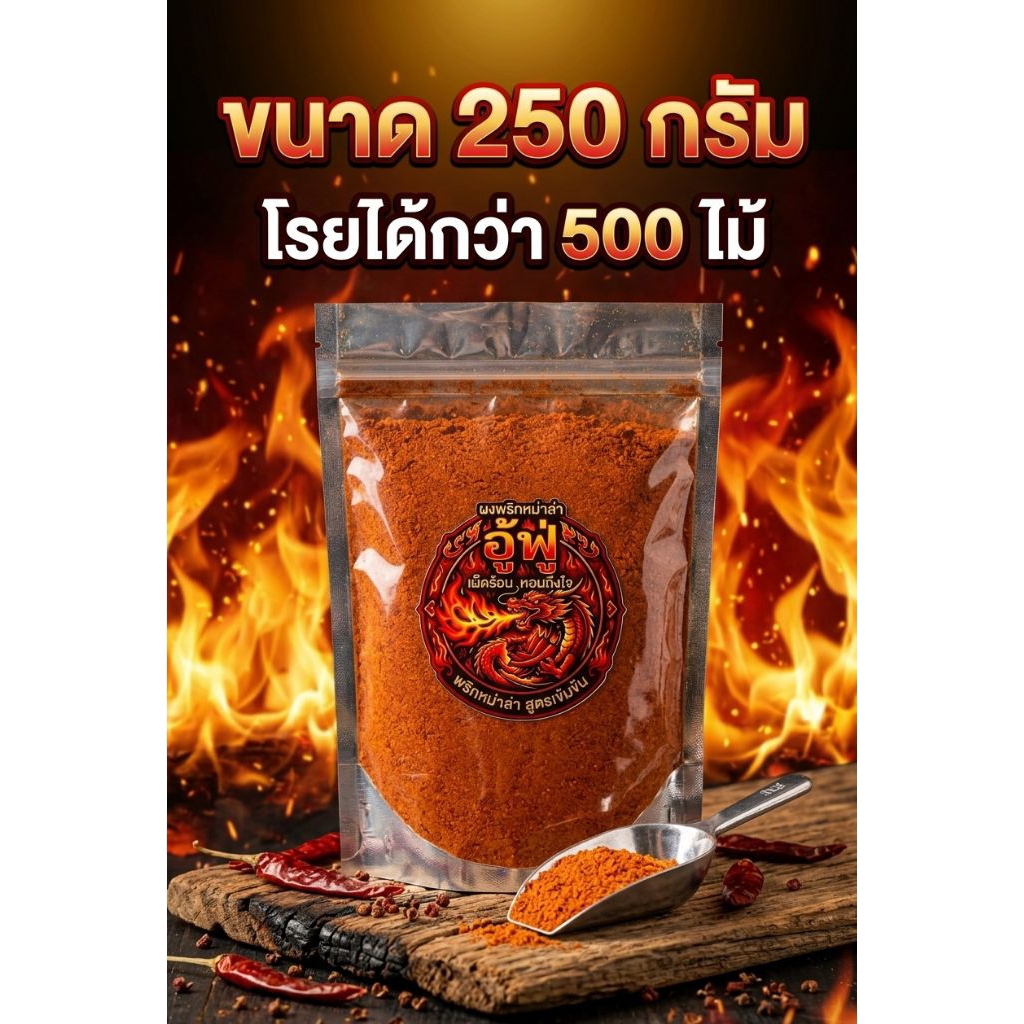 ผงพริกหม่าล่าอู้ฟู่ หอม เผ็ด ไม่เค็ม โรยเยอะได้ ซอสหม่าล่า กลมกล่อม ไม่หวานโดด