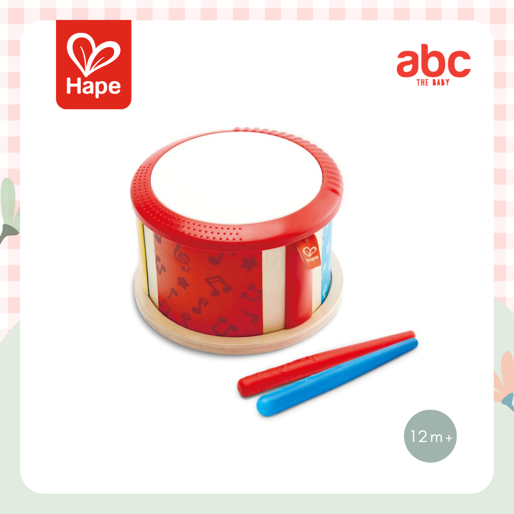 Hape ของเล่นไม้ ของเล่นดนตรี กลองสองด้าน Double-Sided Drum ของเล่นเสริมพัฒนาการ 1 ขวบ ขึ้นไป
