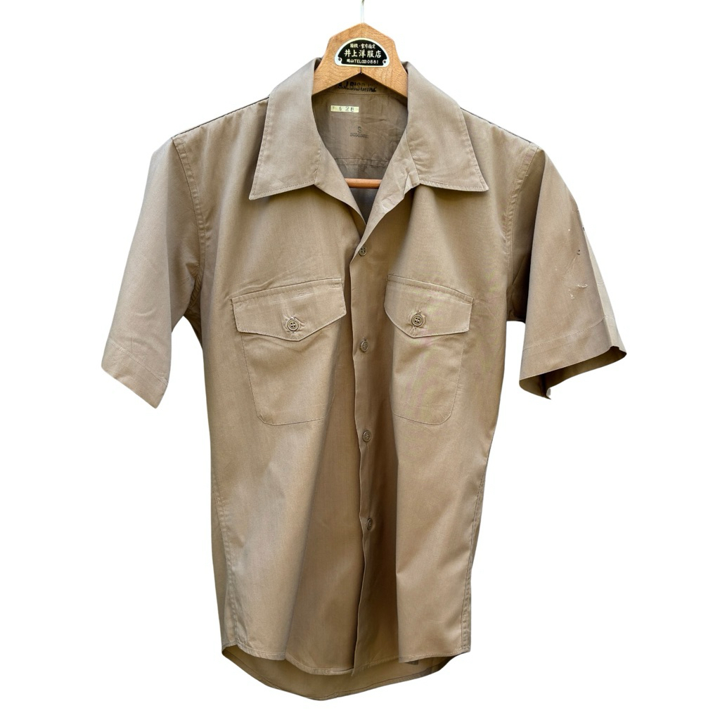 เสื้อเชิ้ตวินเทจ 70s  USMC  Shade Khaki Uniform  Short  Sleeve  Button up Shirt