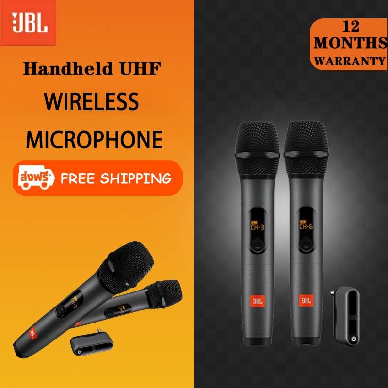 JBL ไมค์ไร้สายมืออาชีพ 1รับ2 ใช้ได้ทั้ง KTV บ้าน เวที ร้องเพลง ถ่ายสด ชุดไมโครโฟนไร้สาย JBL UHF คุณภาพเสียงคมชัด