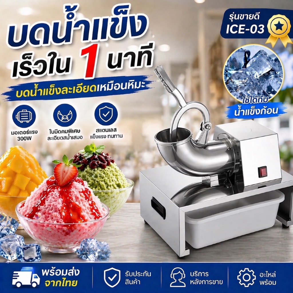 Hotsale2319 เครื่องบดน้ำแข็งรุ่น เครื่องทำน้ำแข็งไส รุ่น ICE-03