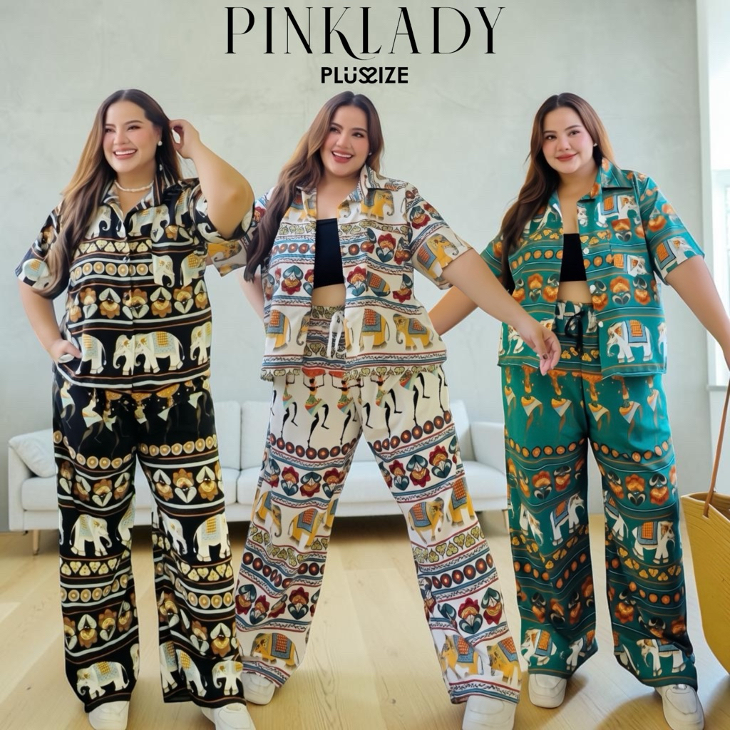 ชุดเซ็ต น้องช้าง เสื้อเชิ้ตครอปแขนสั้น + กางเกง ขายาว 3 สี 3 ไซส์ (กรุณาอ่านไซส์ในรายละเอียดก่อนสั่งซื้อ)