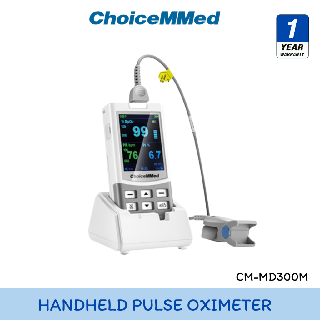 ChoiceMMed Handheld Pulse Oximeter เครื่องวัดความอิ่มตัวของออกซิเจนแบบพกพา แสดงค่า SpO2 MD300M [รับป