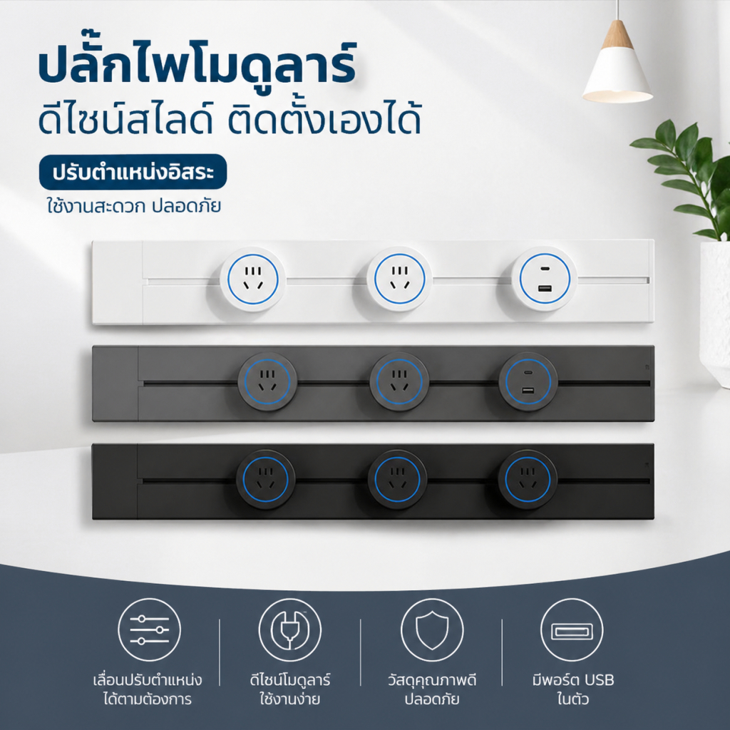 รางปลั๊กรุ่นใหม่ พร้อมแผงสวิตช์ กำลังไฟสูง 8,000 วัตต์ กันน้ำกันฝุ่น ปลอดภัยใช้งาน เหมาะทุกสถานการณ์ รับประกันคุณภาพ 1 ป