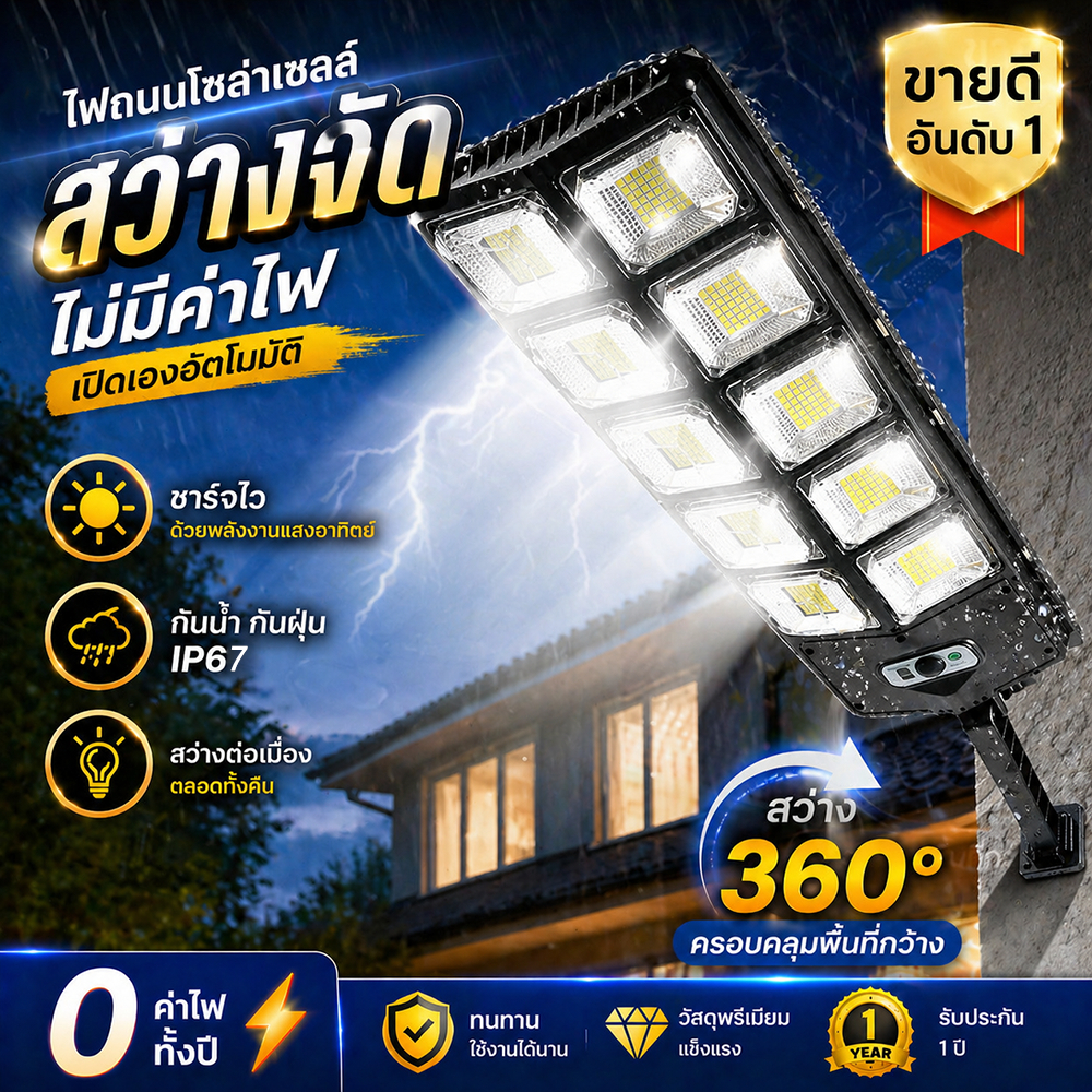 ไฟถนนโซล่าเซลล์ 500000W ไฟโซล่าเซลล์ ไฟถนนโซล่าเซล โคมไฟถนน ไฟถนน ไฟledโซล่าเซลล์ ไฟ โซล่าเซล