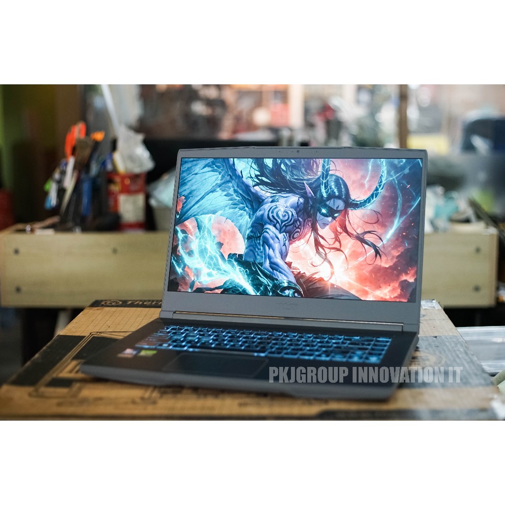 โน๊ตบุ๊คเล่นเกมมือสอง MSI THIN15 B12UCX-2418TH Intel Core i7-12650H RAM 8GB M.2 512 GB RTX2050