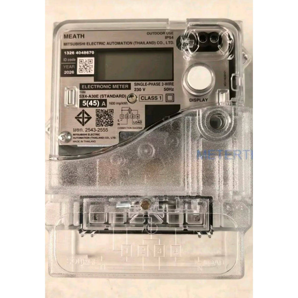 มิเตอร์ดิจิตอล SX4-A30E 2P 5 (45) A 1 เฟส 2 สาย MITSUBISHI แท้