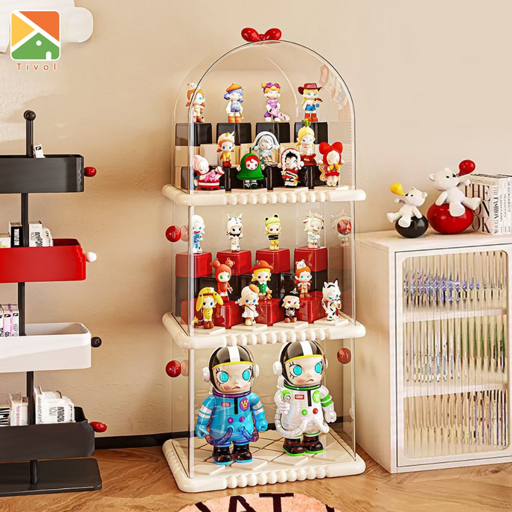 ตู้โชว์ตุ๊กตา DIY ชั้นวางโมเดล กล่องโชว์โมเดล พร้อมความจุขนาดใหญ่ กันฝุ่น ซ้อนได้ ของตกแต่งบ้าน