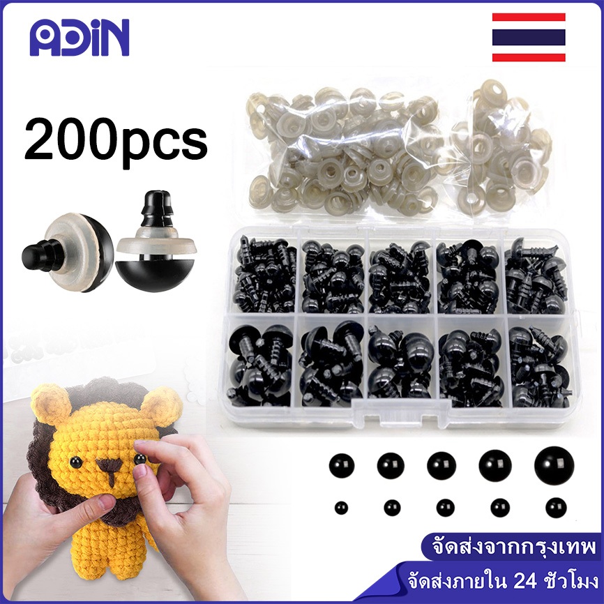 ตาตุ๊กตา 100 ชิ้น ดวงตาพลาสติก สีดํา 6-12 มม. สําหรับตุ๊กตาสัตว์ Diy ทําเอง เด็กของเล่นเด็กตาอุปกรณ์