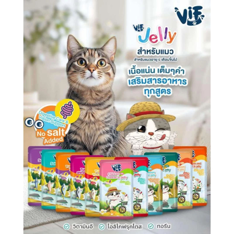 Felina Canino VIF เฟลินา คานิโน วิฟ อาหารเปียกแมว ขนาด 75 กรัม-แบบ 1 ซอง