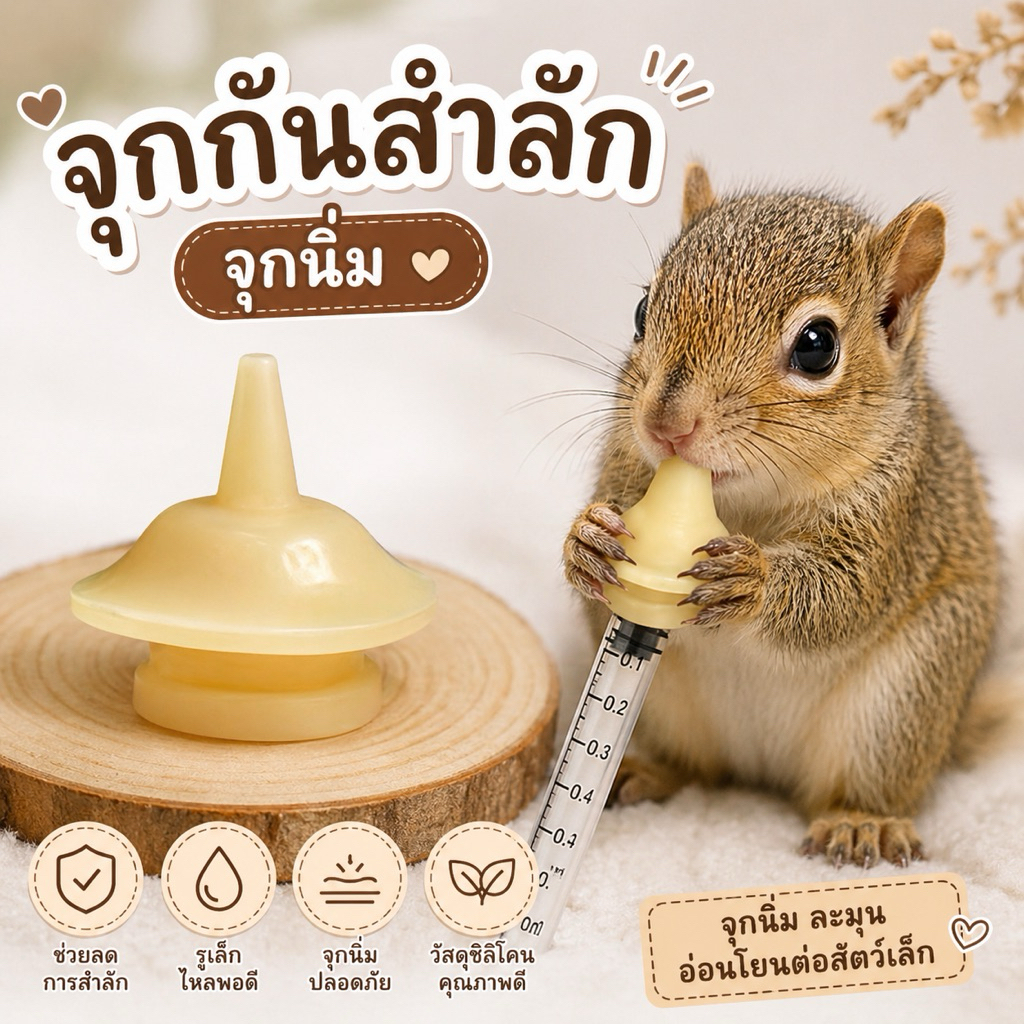 จุกป้อนนมกันสำลัก สำหรับลูกสัตว์