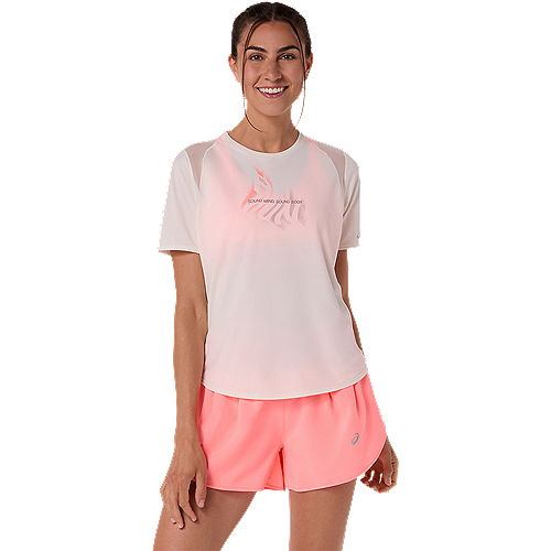 ASICS : 2012D375.100 ROAD GRAPHIC SS TOP WOMEN เสื้อคอกลมผู้หญิง
