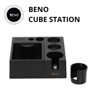 Beno Cube Station ถังเคาะทิ้งกากกาแฟและที่วางอุปกรณ์ ใช้กับก้านชงทุกยี่ห้อทุกขนาด พลาสติก abs หนาเหนียวทน ถอดถังขยะเทได้