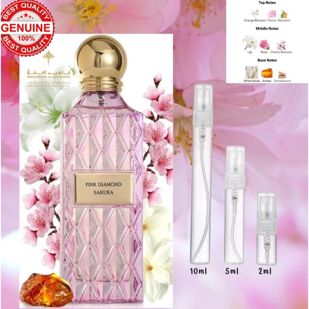 Pink diamond sakura น้ำหอมอาหรับแท้100% แบ่งขาย ขนาดทดลอง 2/5/10ml. จัดส่งด่วน