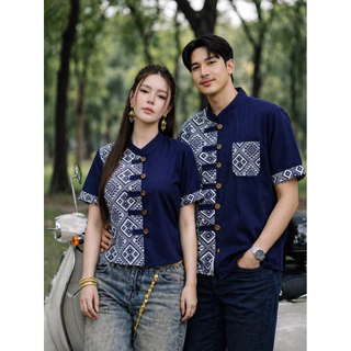 เสื้อผ้าไทย ชาย/หญิง (ทีม) ลายประกายดาว มีให้เลือกหลายสี หลายไซส์