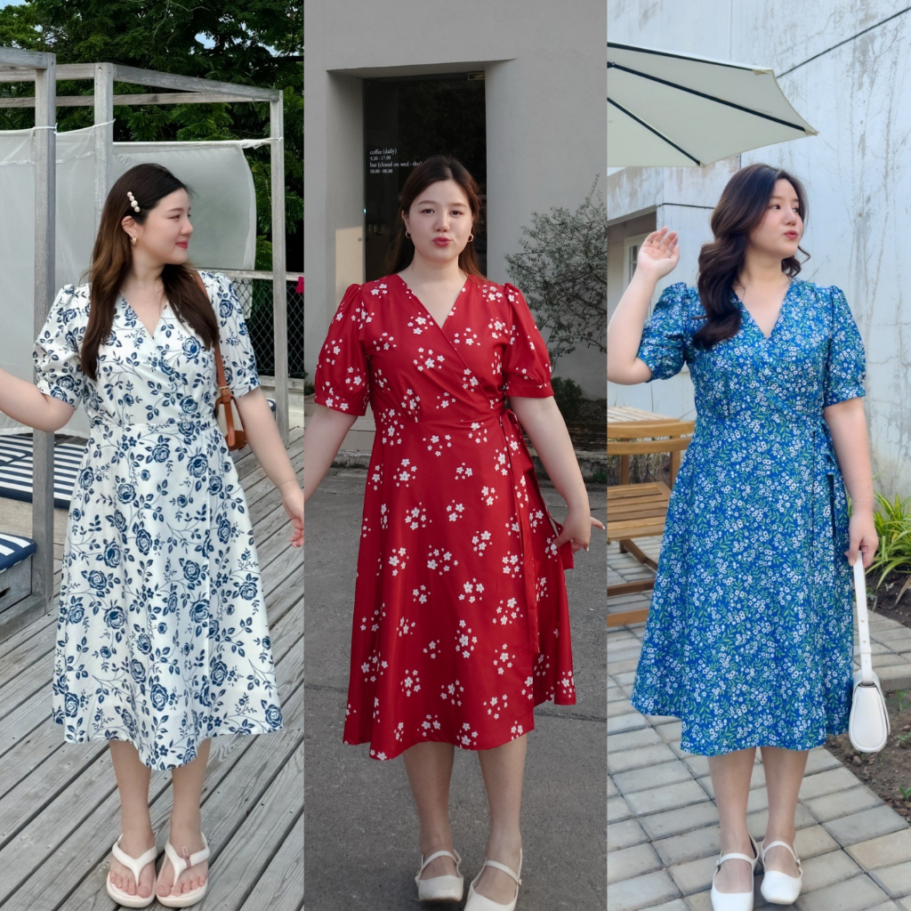 (❤️อกถึง 50") Vanessa Dress เดรสสาวอวบ ชุดสาวอวบ