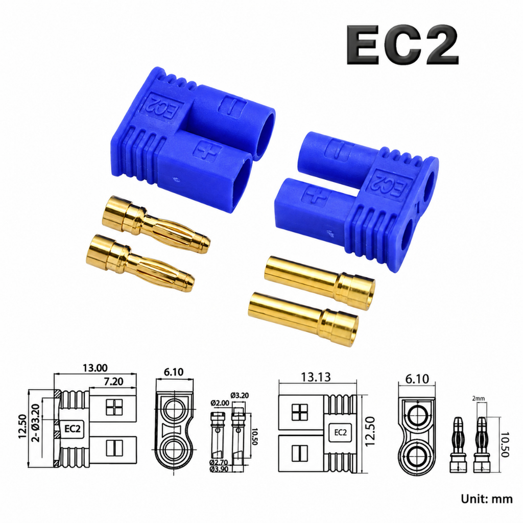 EC2 Plug Male/Female ปลั๊ก ตัวผู้-ตัวเมีย ขั้วต่อสาย Banana RC Connector