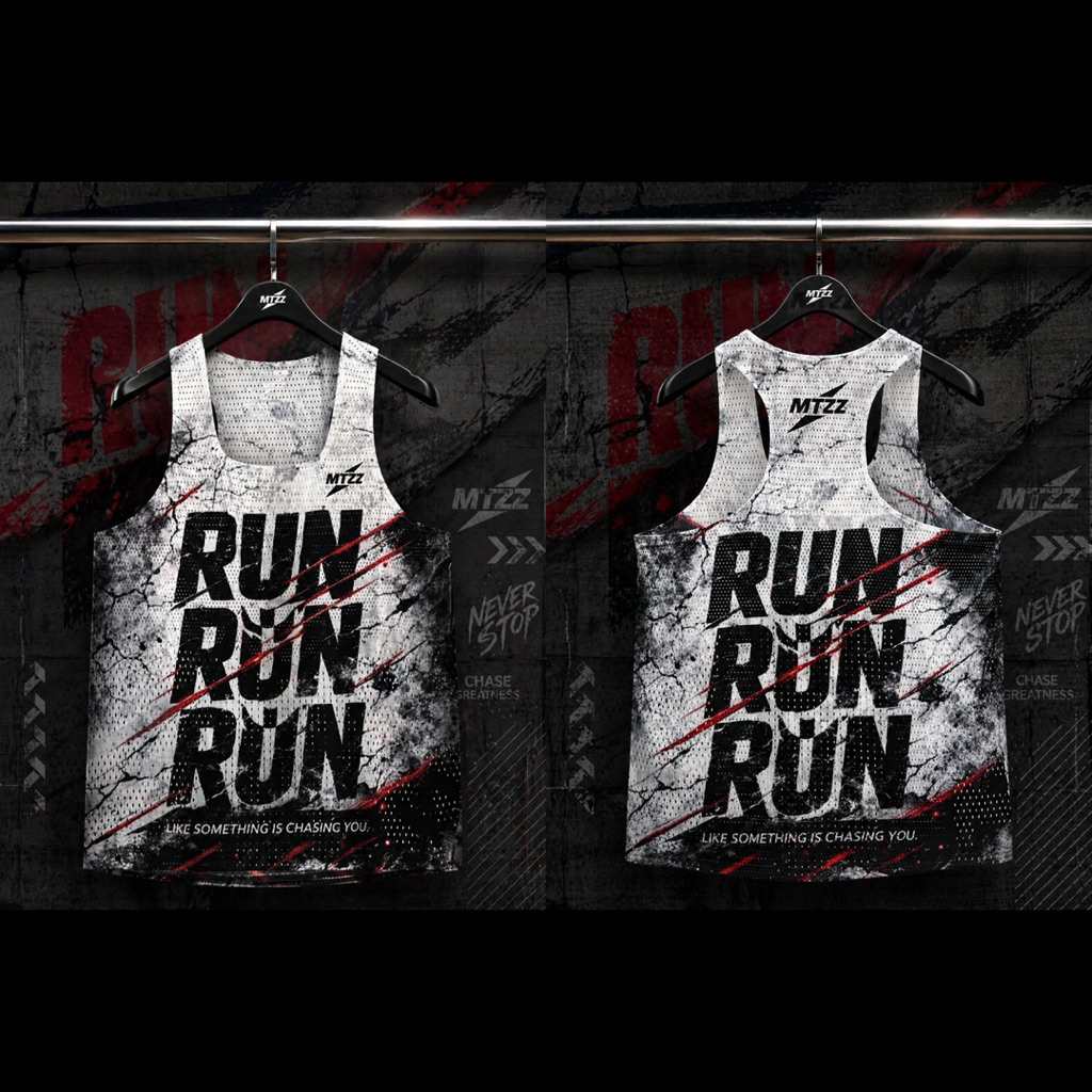 MTZZ MAZZ เสื้อวิ่ง Elite Running Tank Top Unisex "Run Run Run"