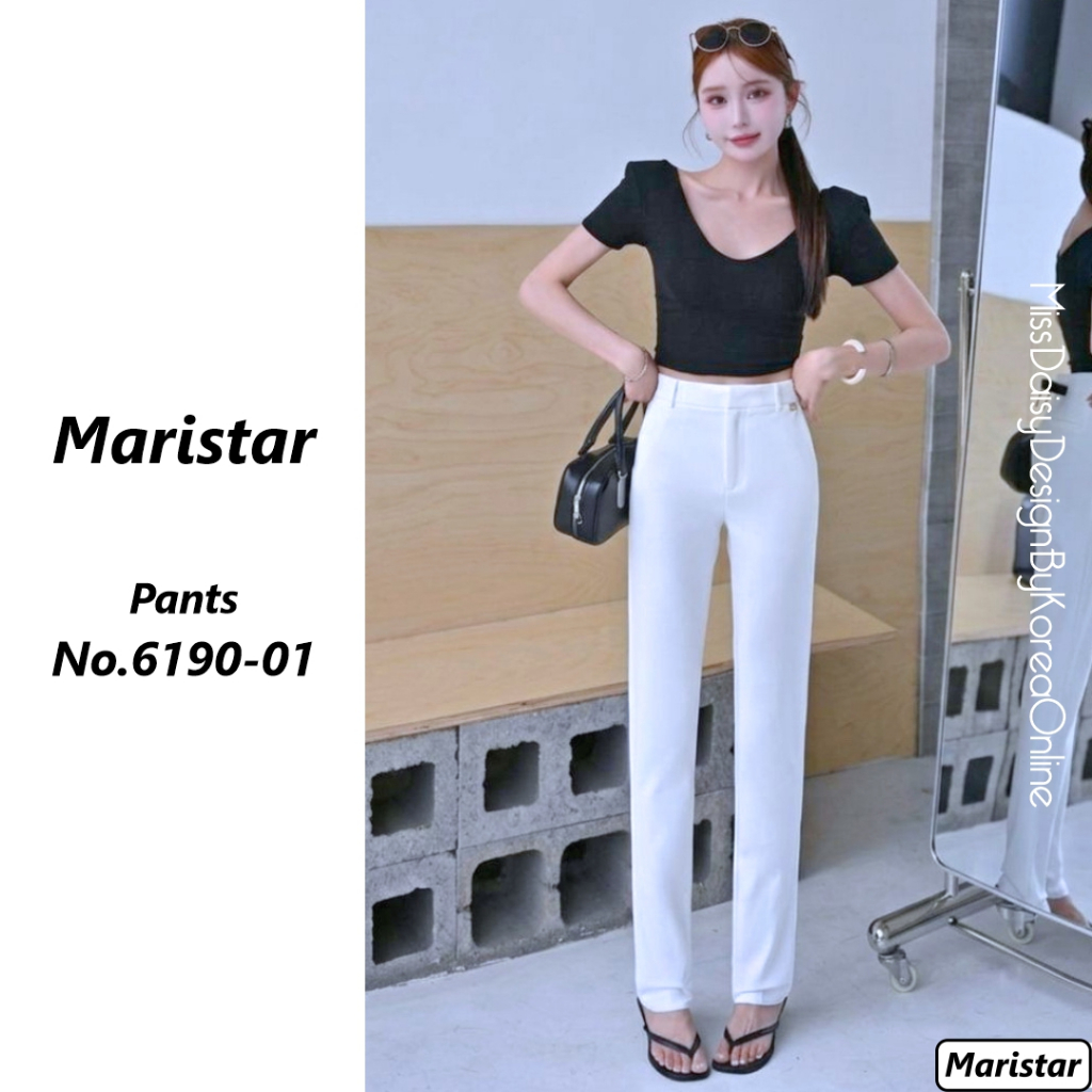 Maristar กางเกงขายาว No.6190 ผลิตจากผ้า Double Poplin