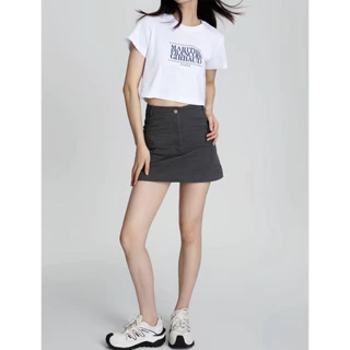 【ของแท้ 100%】เสื้อยืดโลโก้ MARITHE FRANÇOIS GIRBAUD สุดคลาสสิก สวมใส่สบายและมีสไตล์ ทรงครอปท็อป จัดส่งรวดเร็ว