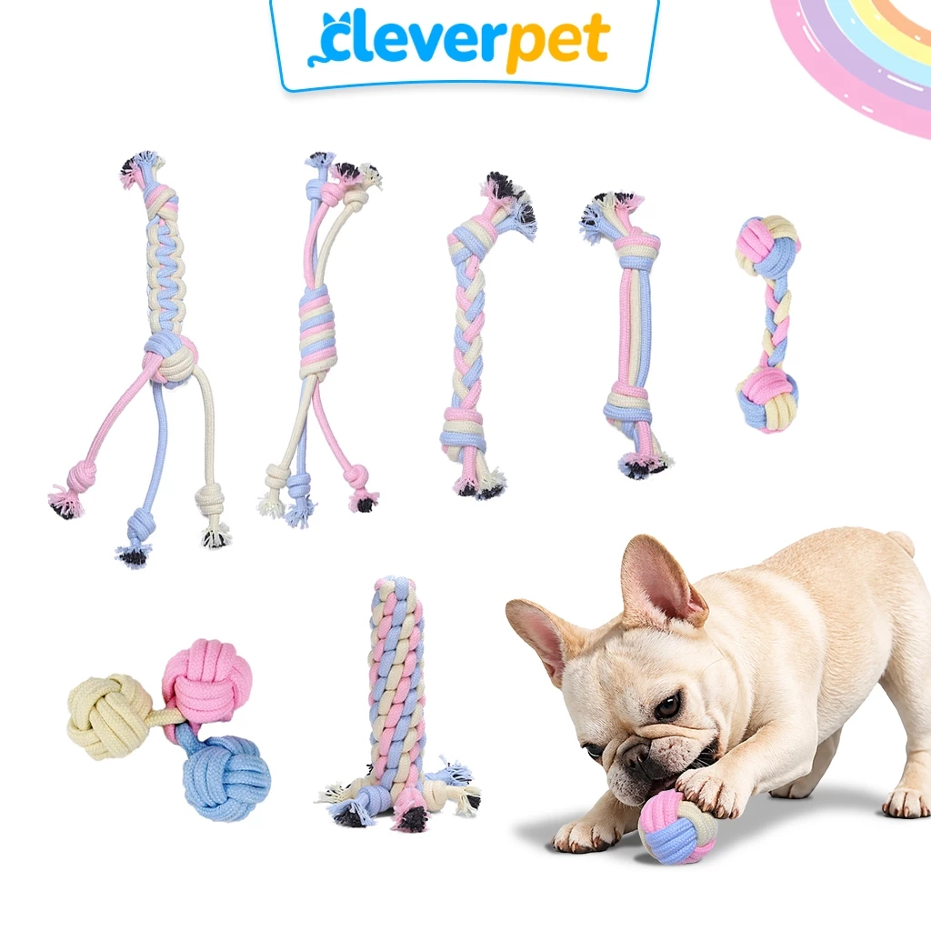 [ส่งฟรี🇹🇭] CleverPet ของเล่นสุนัข เชือกกัด Unicorn สีพาสเทล เชือกขัดฟันหมา Dog Rope Toy
