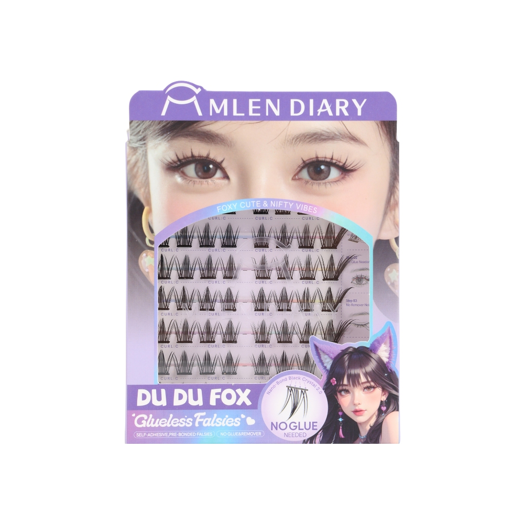 Rikiriki MLEN DIARY ขนตาปลอมกาวในตัว glueless falsies-Dudu Fox