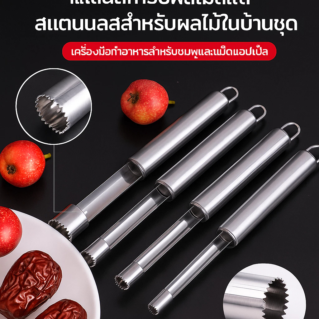 เครื่องเอาเมล็ดผลไม้ คว้านเม็ดเงาะ มะยงชิด 4ชุดสี่ชิ้นเครื่องมือผลไม้หน้าร้อน วิธีคว้านเม็ดมะยงชิด เครื่องมือกำจัดเมล็ดผ
