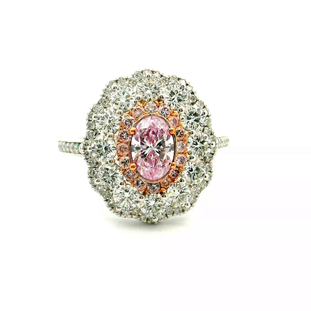 0.50 Carat Faint Pink VS1 Clarity Diamond Ring