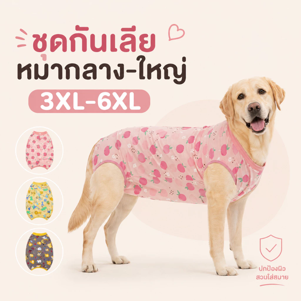 ชุดกันเลียหมากลาง-ใหญ่ 3XL-6XL ชุดใส่หลังผ่าตัด