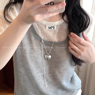 COD-ส่งเร็วจากไทย🎀สร้อยคอ สีเงิน รูปดาว หัวใจ ตัวยาว ดีไซน์เชือกดึงปรับได้ ระดับไฮเอนด์ แฟชั่น สำหรับผู้หญิง-Ten