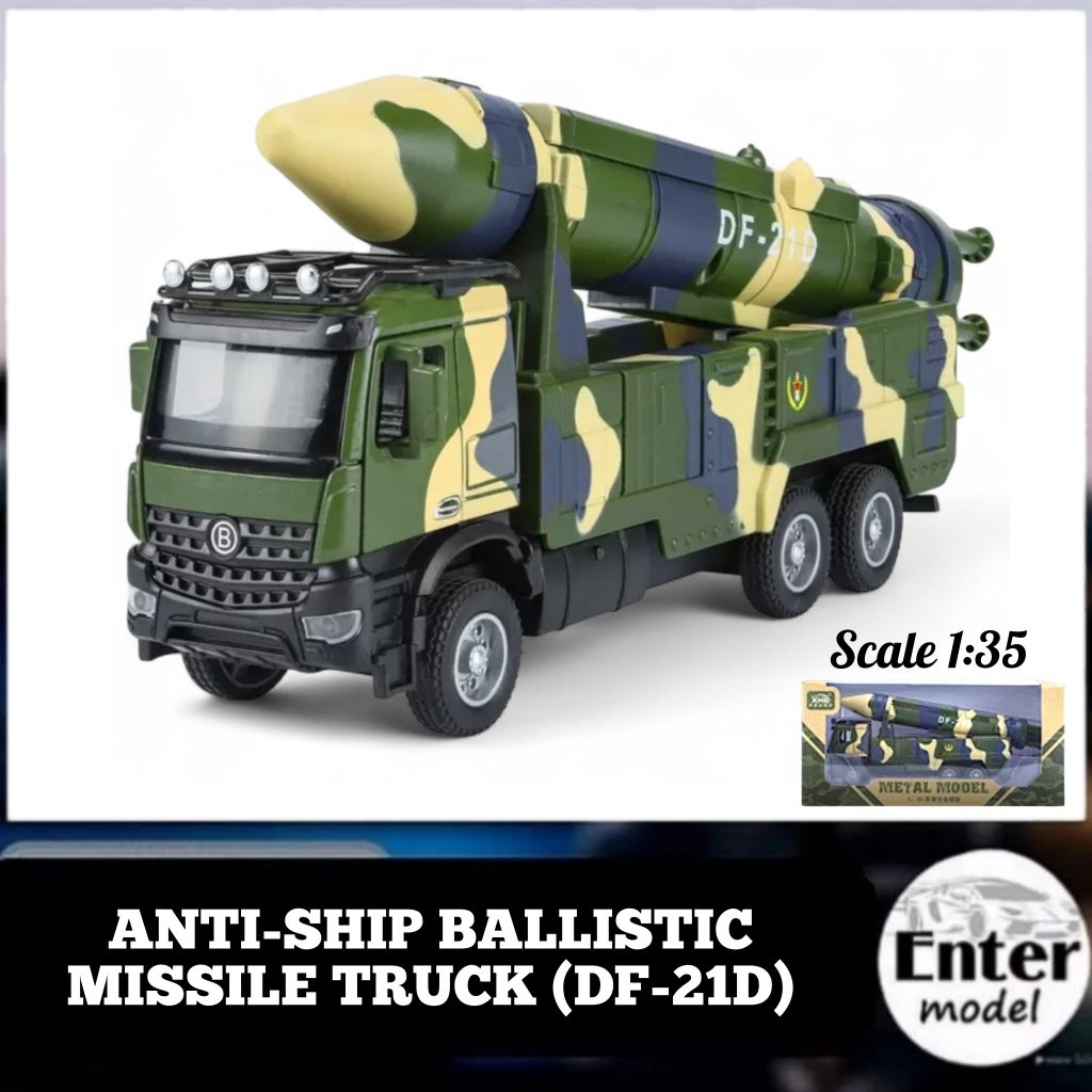 โมเดลรถบรรทุกขีปนาวุธ ANTI-SHIP BALLISTIC MISSILE TRUCK (DF-21D) เหล็กอัลลอย มีเสียงมีไฟ สเกล 1/35 ย