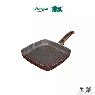 Seagull กระทะย่างสี่เหลี่ยมนอนสติ๊ก กลาดิเอเตอร์ โปร อินดักชั่น ขนาด 24ซม. Gladiator Pro Non-stick Square Grill Pan