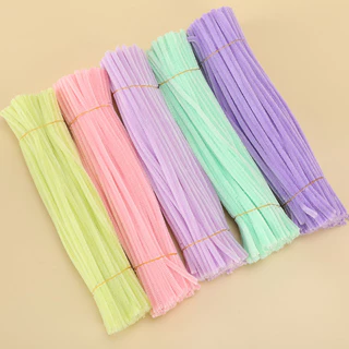 ลวดกำมะหยี่ DIY 100 ชิ้น สีมาการอง ขนนุ่ม Chenille Stem สำหรับงานประดิษฐ์ ทำดอกไม้ ของเล่นเด็ก แฮนด์เมด