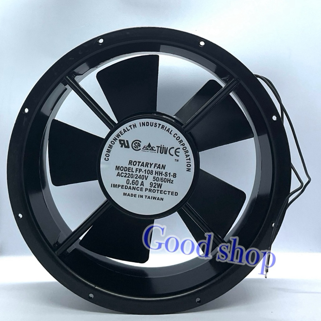พัดลม 10นิ้ว กลม MODEL FP-108 HH-S1-B AC220/240V 0.60A 92W Taiwan พร้อมส่ง