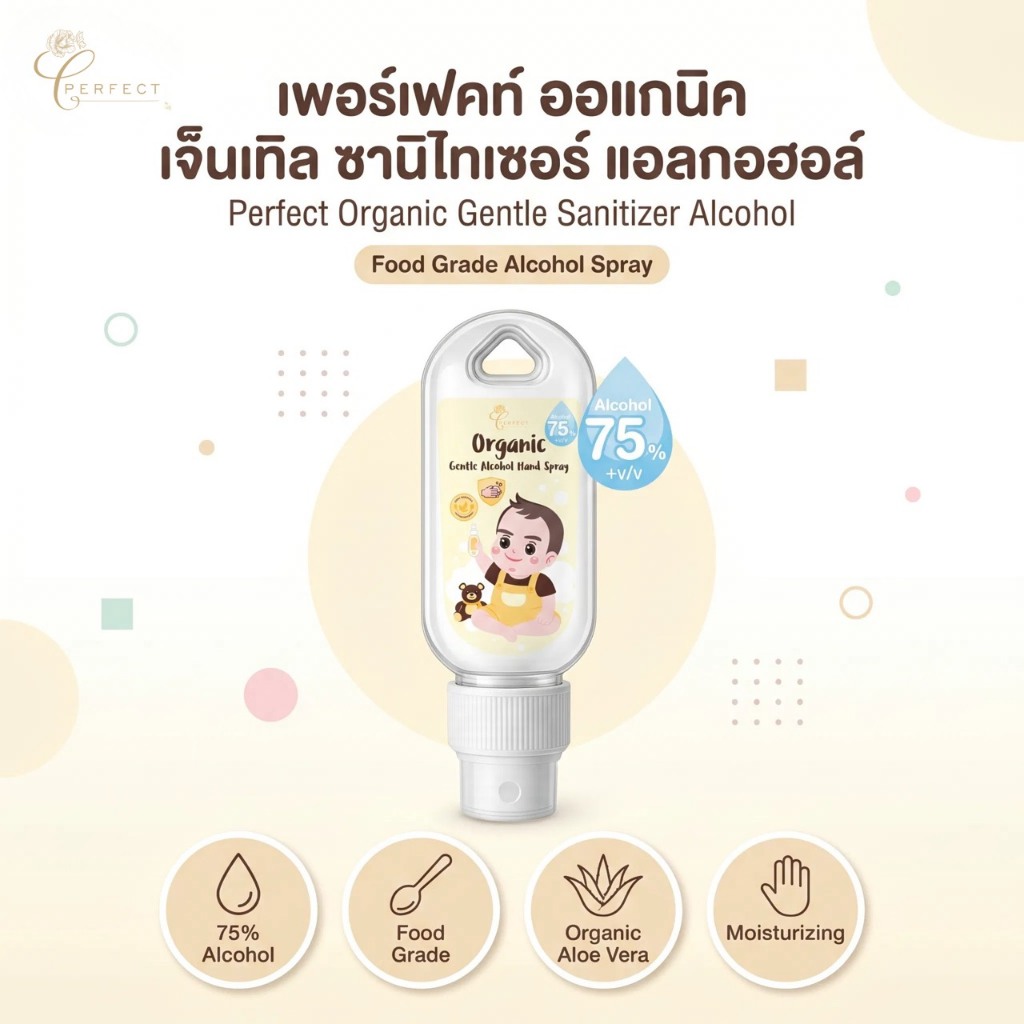 Perfect เจ็นเทิล ซานิไทเซอร์ แอลกอฮอล์  30ml.