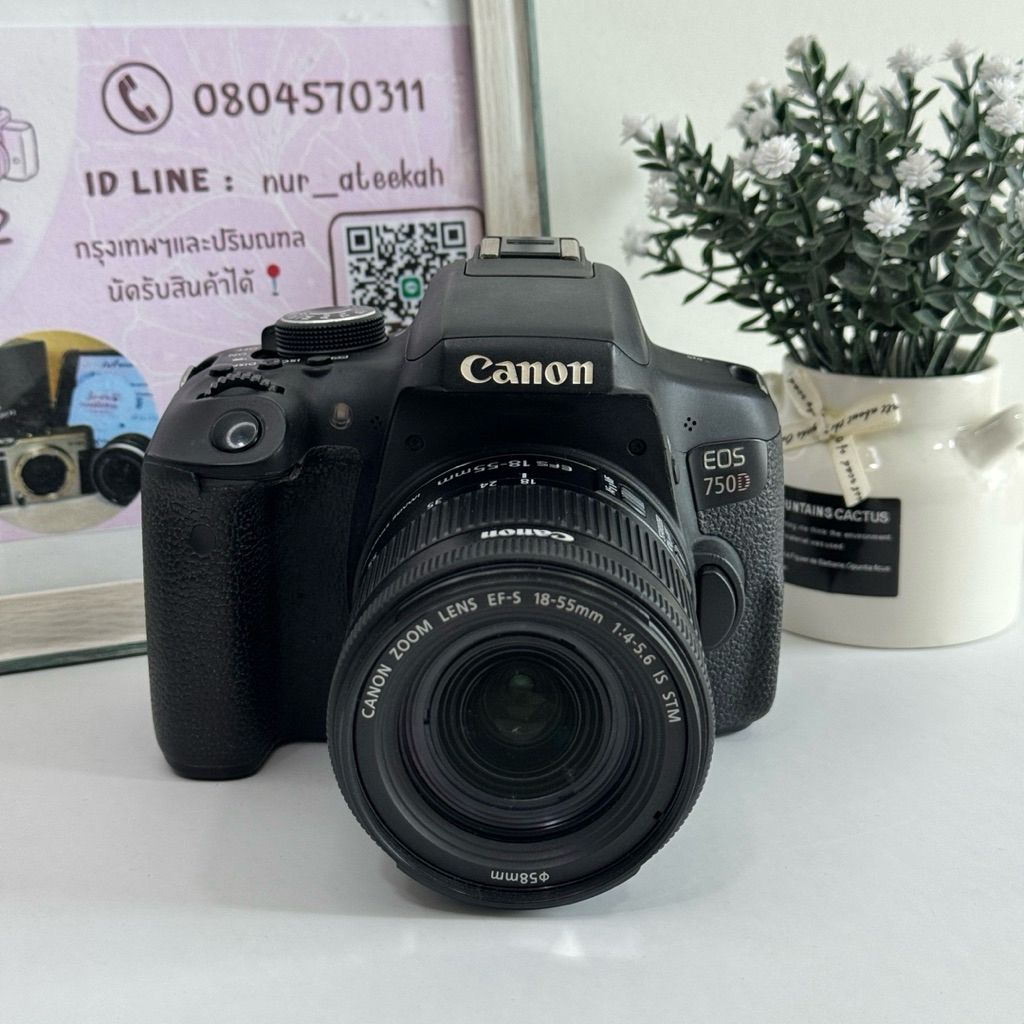 กล้องถูกมือสอง Canon EOS 750D พร้อมเลนส์ 18-55mm STM แถมกระเป๋าเม็มพร้อมใช้งาน