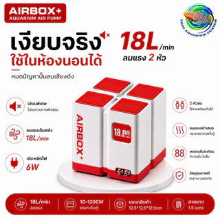 ปั๊มลมเงียบพิเศษ AIRBOX+ เงียบจริง 28dB หลับสบาย ลมแรง 2 หัว (8L/13L/18L) ประหยัดไฟ ใช้ในห้องนอนได้ 💯