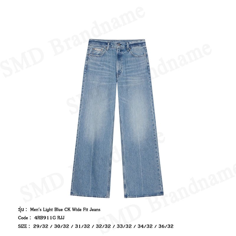Calvin Klein Jeans กางเกงยีนส์ผู้ชาย รุ่น Men's Light Blue CK Wide Fit Jeans Code: 4RB911G RJJ