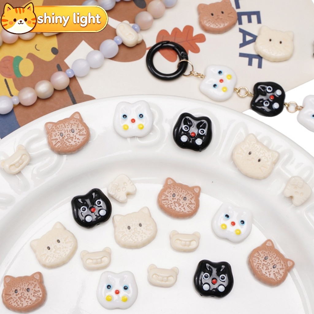 ลูกปัดรูปแมวน่ารักอะครีลิคแบน อุปกรณ์ DIY ทำสร้อยข้อมือ เครื่องประดับ หัตถกรรม