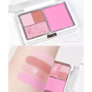 Sivanna Colors Play Colors Make Up Pocket : HF683 พาเลทท์ตา และแก้ม 4เฉดสีในตลับเดียว มีทั้งเนื้อ แมทท์และชิมเมอร์