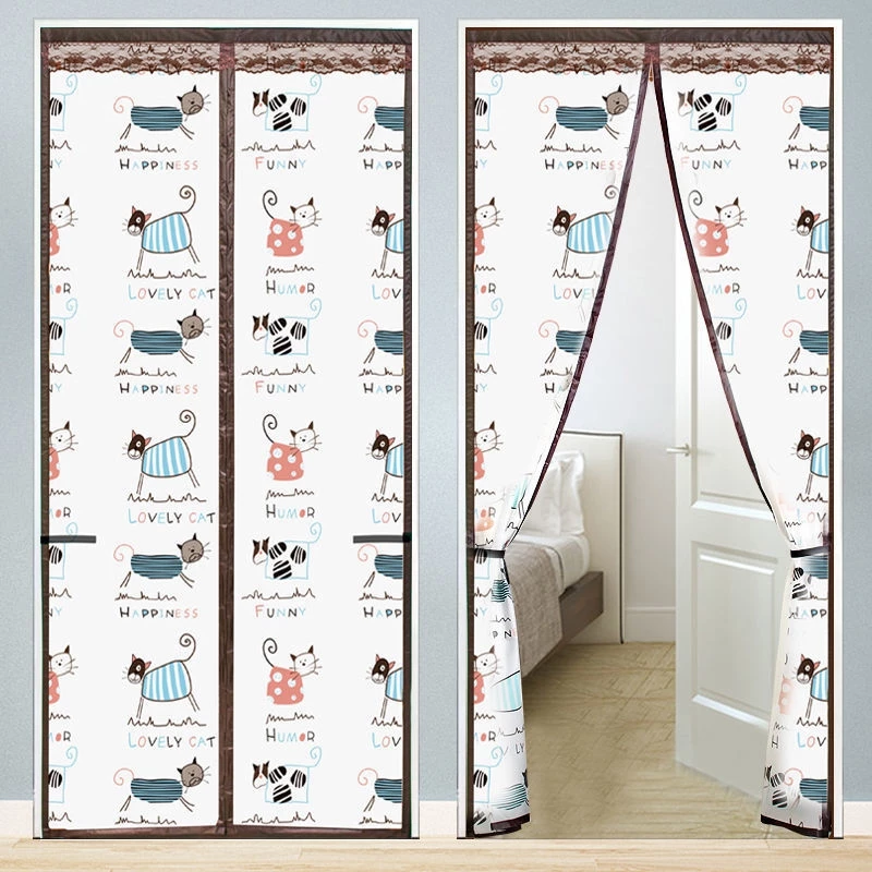 ม่านประตูเครื่องปรับอากาศ PVC ม่านประตู 90/120cm กันลมกลิ่น ม่านประตูกันน้ำ หน้าร้อน ม่านประตูแม่เหล็ก ทั