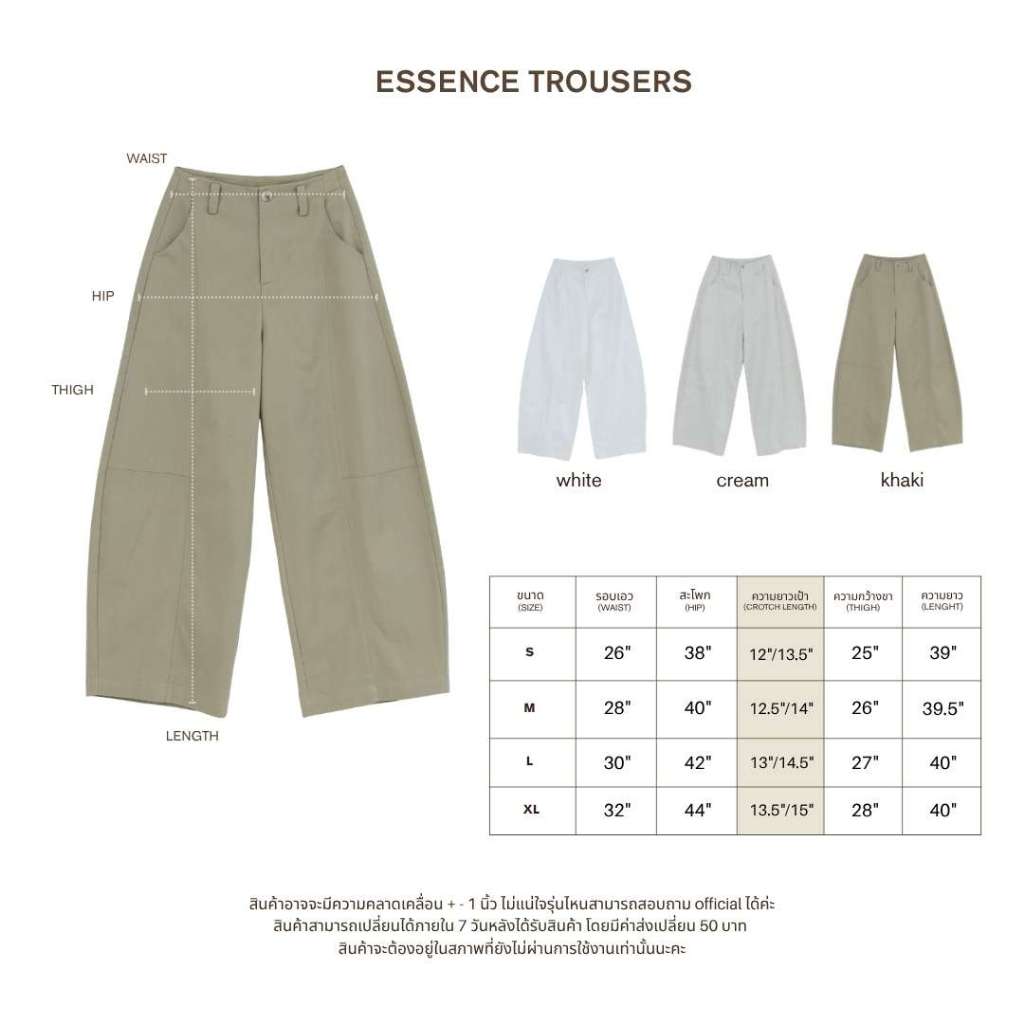 avocado – Essence Trousers กางเกงทรงบาเรล เนื้อผ้า Cotton 100% I มีไซส์ S-XL ราคา ถูกที่สุด ดีลบีเคเค แกลเลอรีภาพที่ 2