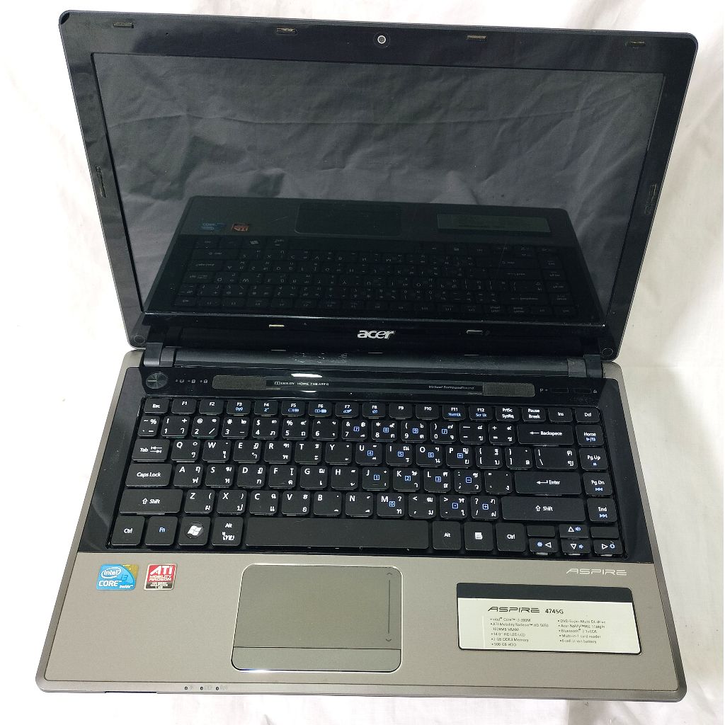 Notebook Acer Aspire 4745GIntel Core i3-380Mขนาดหน้าจอ 14 นิ้ว"USED"