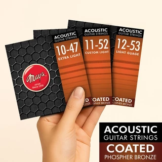 Maya Acoustic Guitar Strings Coated Phospher Bronze สายกีต้าร์โปร่งเคลือบ เบอร์ 10 และ เบอร์ 11