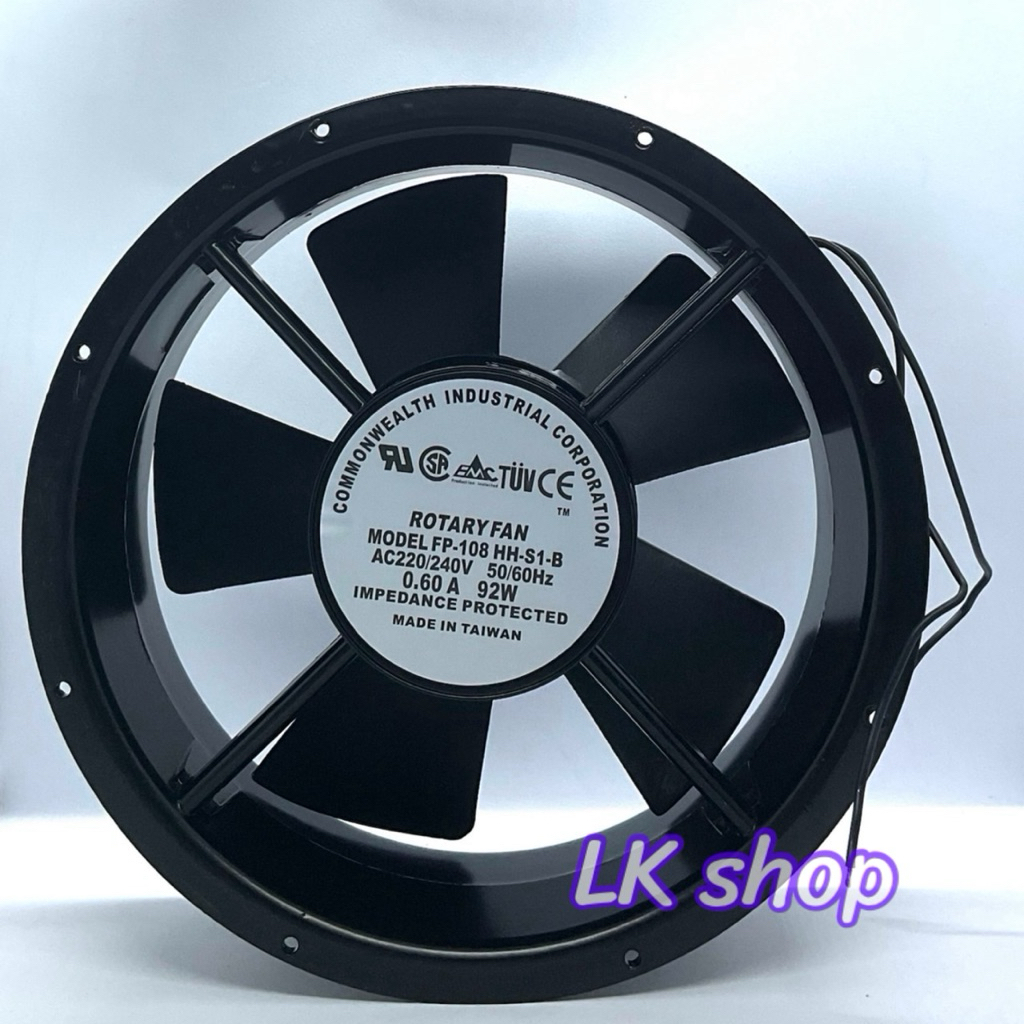 พัดลม 10นิ้ว กลม MODEL FP-108 HH-S1-B AC220/240V 0.60A 92W Taiwan พร้อมส่ง