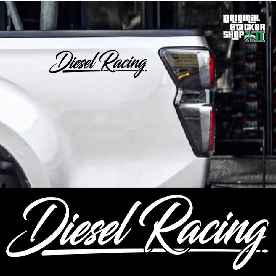 สติ๊กเกอร์ข้างท้ายกระบะ Diesel Racing  ดีเซลเรซซิ่ง  สติ๊กเกอร์แบบคัท ทนแดด ทนฝน Sticker Car รถยนต์ รถจักร